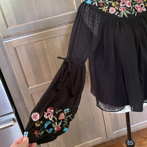 ZARA EMBROIDERED TOP - Picture 3 of 9